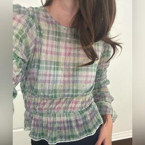 Anthropologie Porridge Size XS Sheer Long sleeve blouse